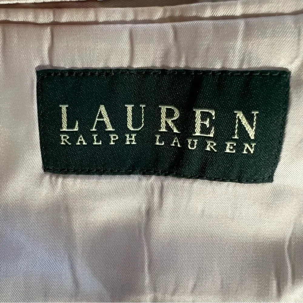 Lauren Ralph Lauren Linen Blazer Beige Tan Linen Size 46R Classic Wedding Preppy